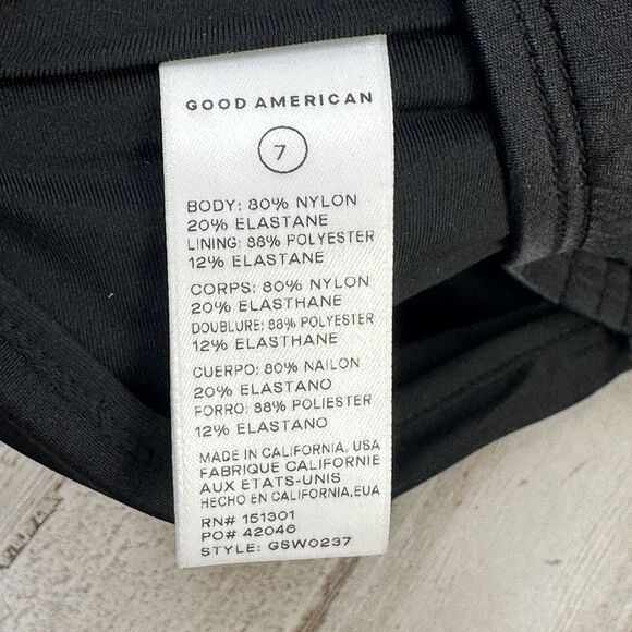 Good American Bali Bikini Top 7 4XL Plus One Shoulder Black Bandeau NWOT - Picture 7 of 11